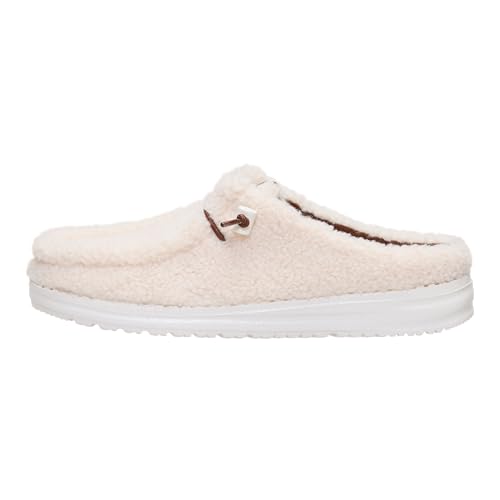 HEYDUDE Women's Wendy Sherpa Slip-On Mules | Lightweight Comfortable Shoes for Travel & Casual Wear