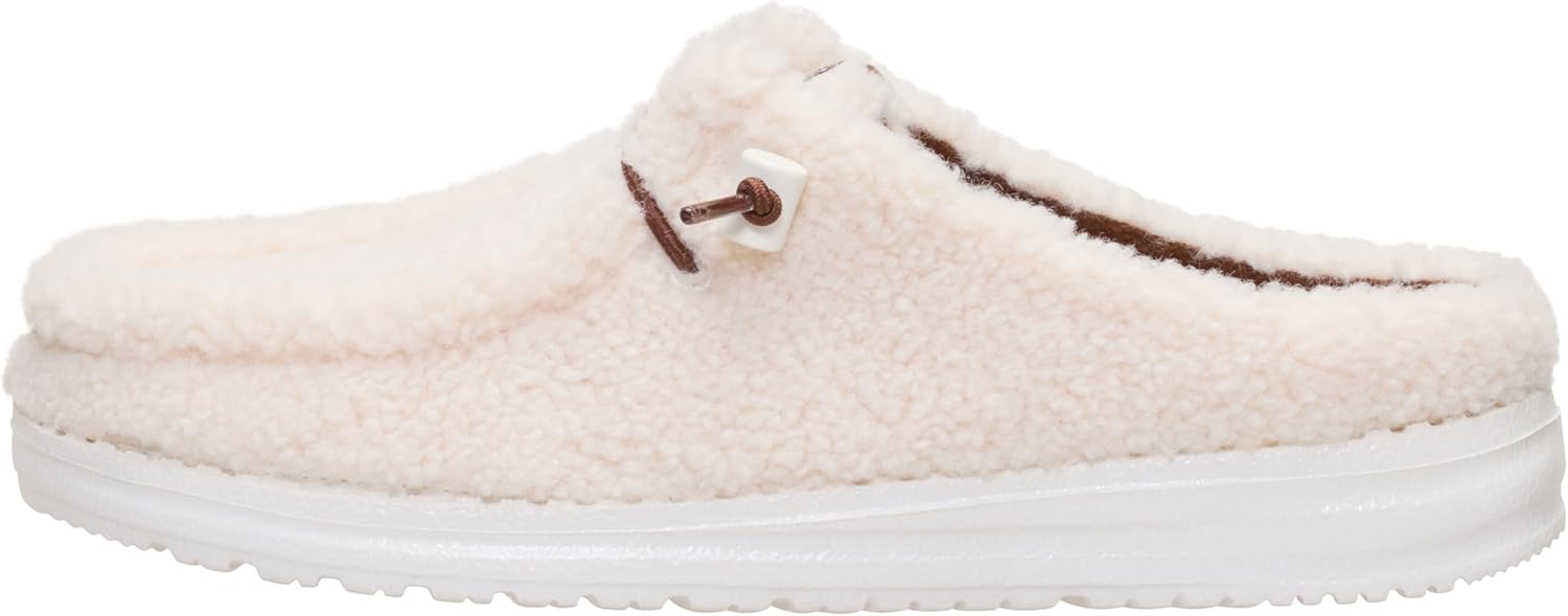 HEYDUDE Women's Wendy Sherpa Slip-On Mules | Lightweight Comfortable Shoes for Travel & Casual Wear