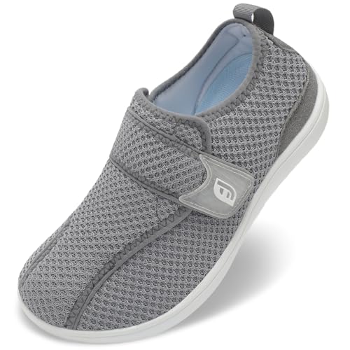 JOINFREE Diabetic Wide Walking Shoes for Women & Men with Adjustable Upper, Zero Drop Non Slip Casual Sneakers Comfortable for Edema, Arthritis, Swollen Feet & Elderly