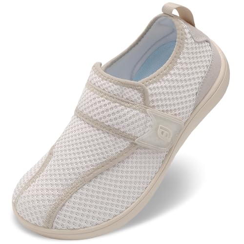 JOINFREE Diabetic Wide Walking Shoes for Women & Men with Adjustable Upper, Zero Drop Non Slip Casual Sneakers Comfortable for Edema, Arthritis, Swollen Feet & Elderly
