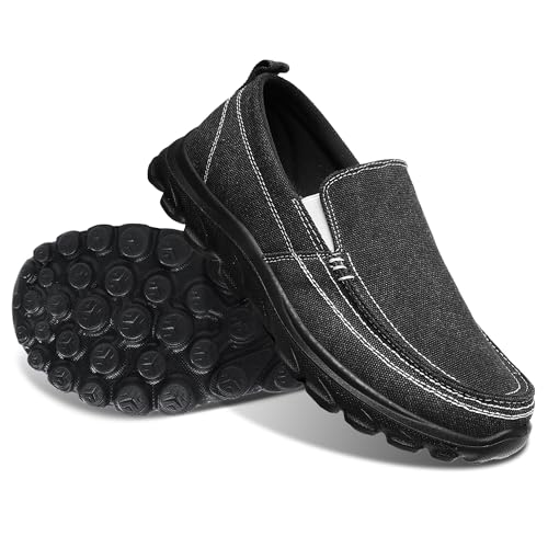 Mens Machine Washable Slip On Lace Up Casual Loafer Breathable Travel Canvas Shoes for Men Comfortable and Stylish Summer Loafers Lightweight Walking Shoes Boat Shoe