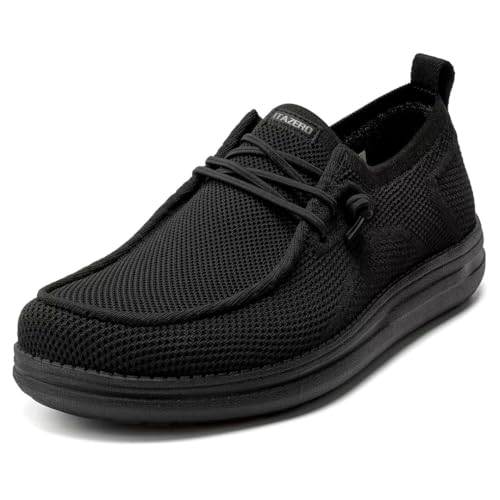 1TAZERO Mens Wide Width Slip On Shoes with Arch Support Insoles Men Lightweight Casual Loafer for Elderly & Wide Feet Plantar Fasciitis Walking Shoes