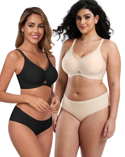Wireless Bras for Women No Underwire Mesh Crossover Bra Seamless Full Coverage Lift Smooth T Shirt Sleep Bralettes