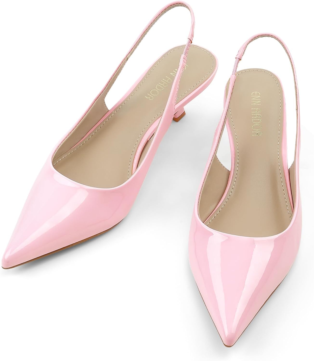 JENN ARDOR Slingback Heels for Women Low Heels Dress Shoes Kitten Pumps Dressy Heeled Sandals Wide Width Fashion Casual Shoes