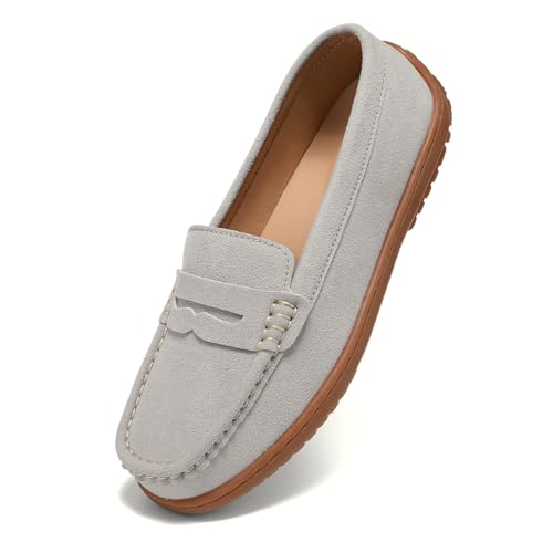 BEAUSEEN Women's Penny Loafers Slip-On - Lightweight Breathable Suede Driving Moccasins,Cute Business Casual Dress Shoes for Work & Travel