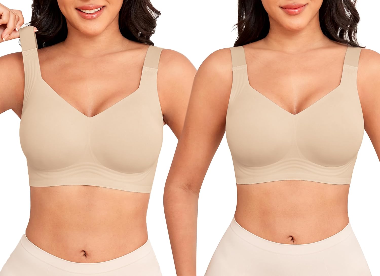 Women Wirefree Bras for Women Full Coverage No Underwire Everyday Bras Comfortable Wireless Padded Bras