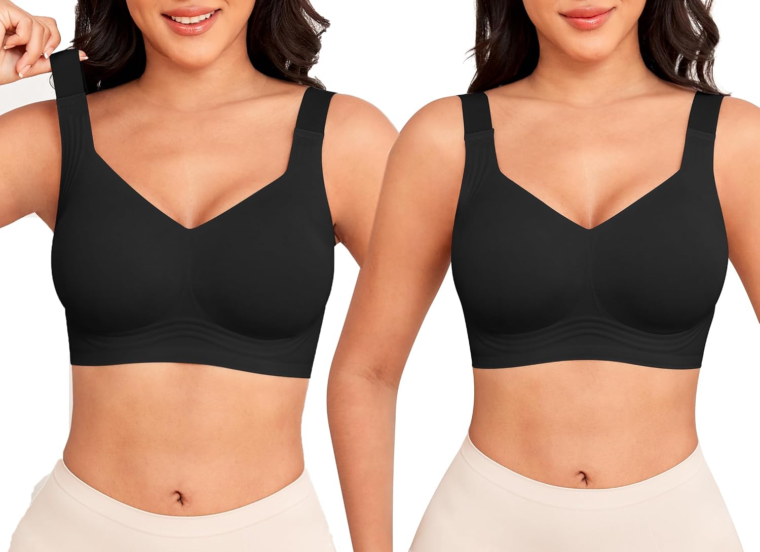 Women Wirefree Bras for Women Full Coverage No Underwire Everyday Bras Comfortable Wireless Padded Bras