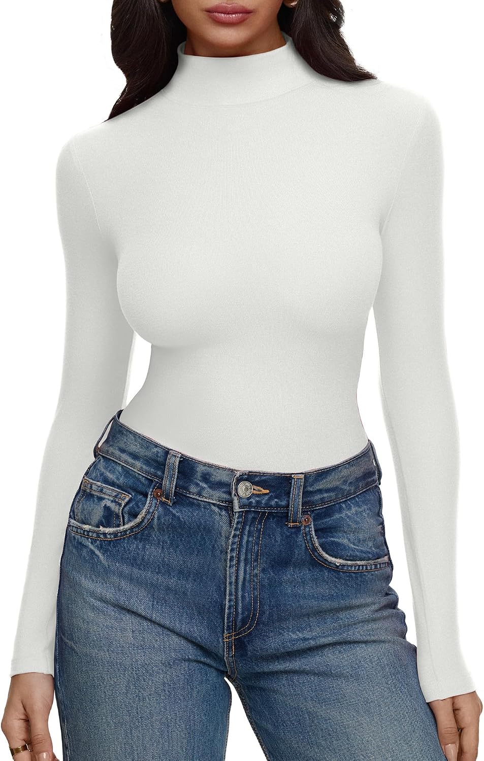 REORIA Slim Turtleneck Top