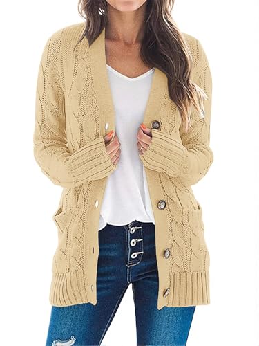 MEROKEETY Cable Knit Cardigan