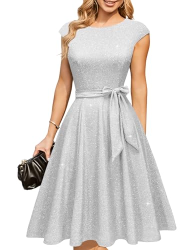 DRESSTELLS Women's Cocktail Dresses, Formal Wedding Guest Modest Church Vintage Holiday Party Evening Dress
