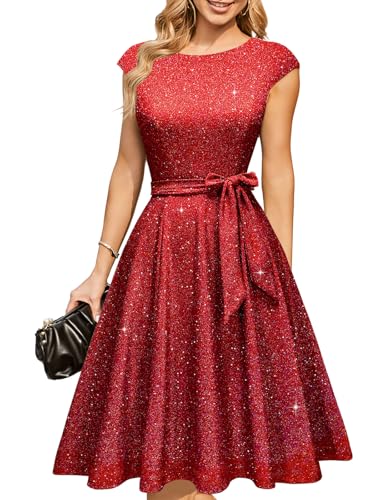 DRESSTELLS Sequin Midi Dress