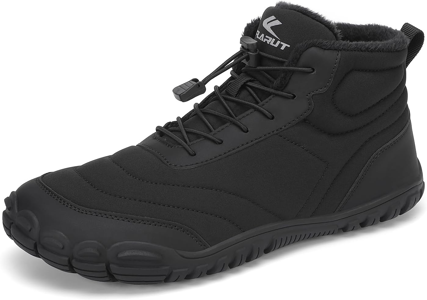 FLARUT Mens Womens Barefoot Snow Boots Winter Warm Shoes Fur Lined Wide Toe Box Zero Drop Ankle Sneakers