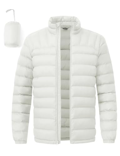 BGOWATU Men's Lightweight Packable Puffer Jacket Warm Winter Jacket for Men Down Alternative Puffy Coat