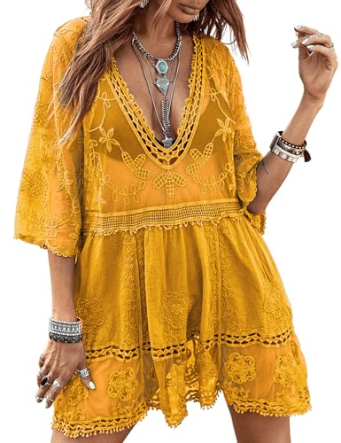 Eomenie Lace V-Neck Cover-Up
