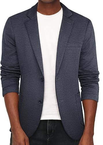 PJ PAUL JONES Men's Casual Knit Blazer Suit Jackets Two Button Lightweight Unlined Sport Coat