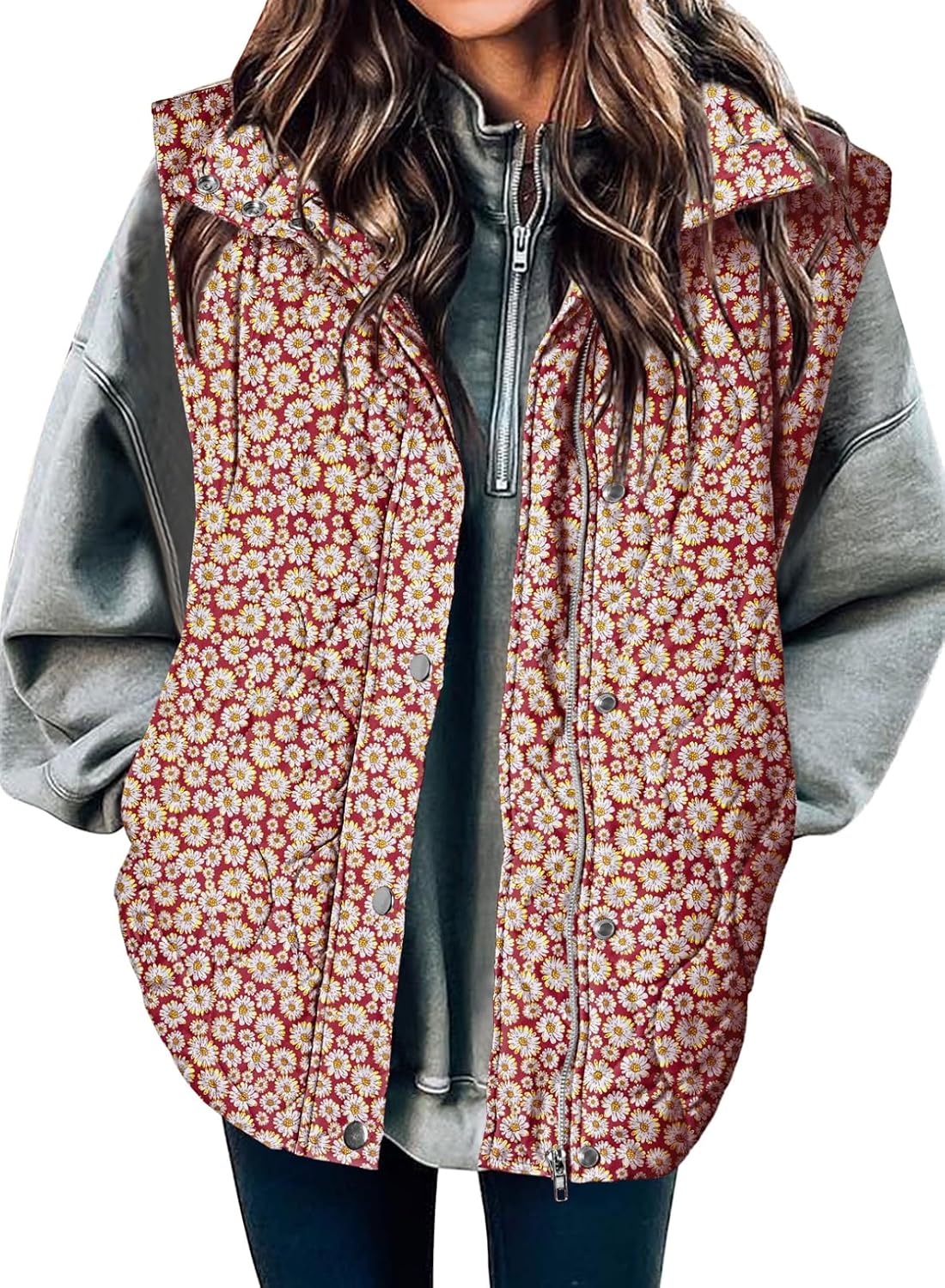 EVALESS Cropped Puffer Vest Women Lightweight Quilted Stand Collar Sleeveless Jackets Fall Winter 2025 Button Zip Up Coat