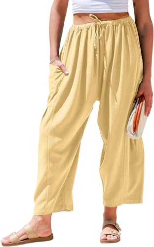 TARSE Womens Linen Wide Leg Pants