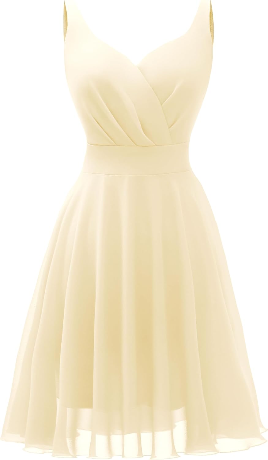 Dressever Summer Cocktail Dress V-Neck Adjustable Spaghetti Strap Chiffon Sundress