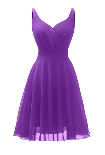 Dressever V-Neck Adjustable Spaghetti Strap Chiffon Sundress