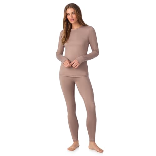 Cuddl Duds Womens Fleece Lined Thermal Base Layer Set  Long Sleeve Shirt & Leggings for Cold Weather  Lounge Set for Women