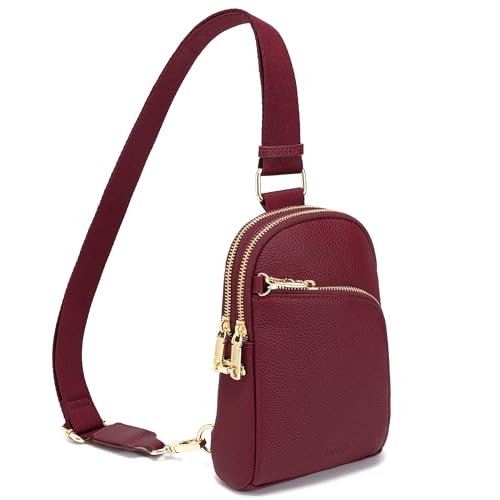 INICAT RFID Blocking Sling Bag,Anti Theft Crossbody Bags for Women,Travel Gifts Fanny Pack Cross Body Purses Woman Leather