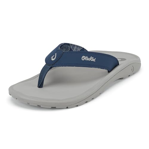 OLUKAI Ohana Men's Beach Sandals, Water Resistant Flip Flops, Arch Support & Comfort Fit, Lightweight & Durable, Enhanced Grip & Traction
