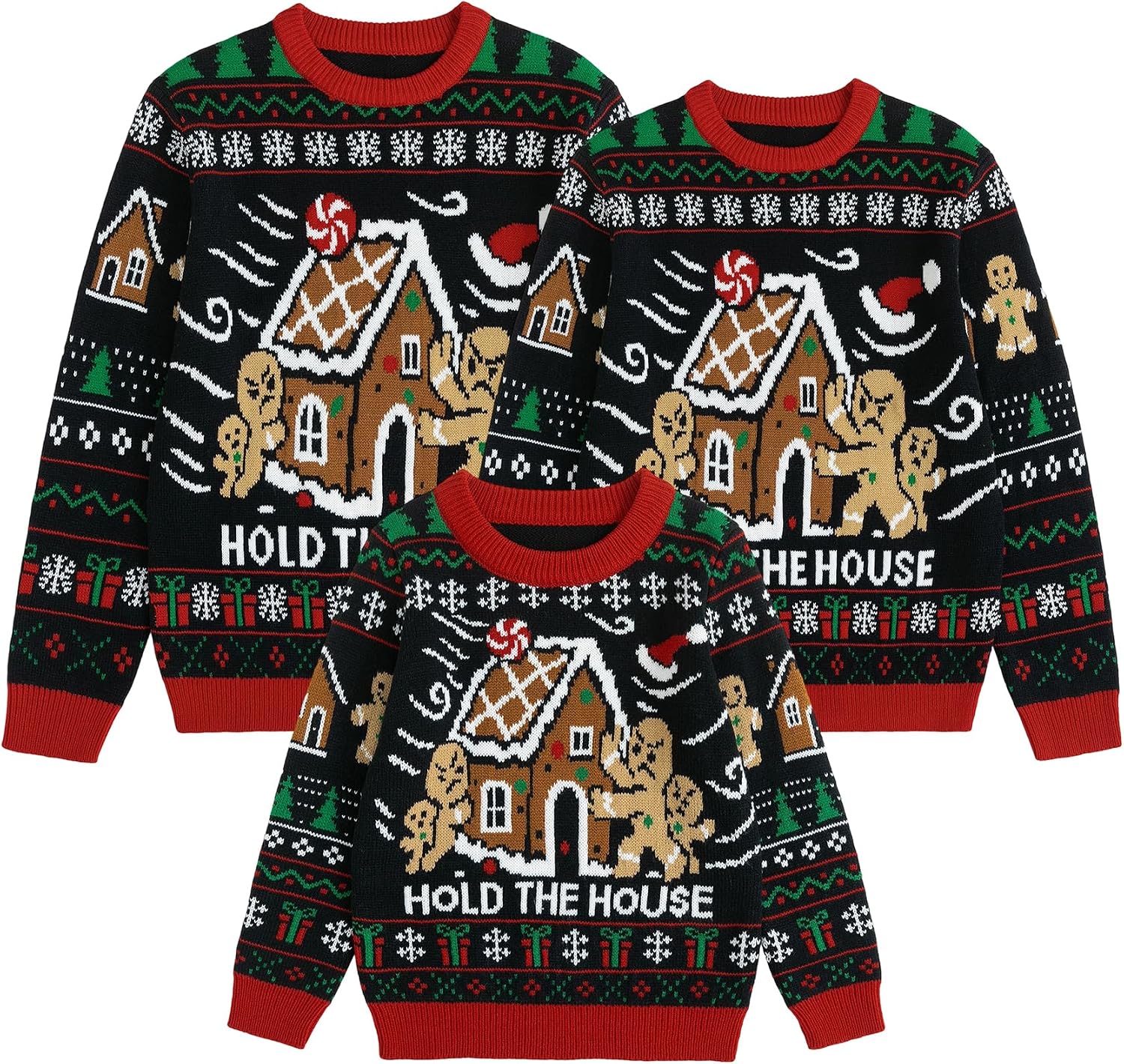 Simplee kids Ugly Christmas Sweater Family Matching Outfits for Holiday Party Knitted Pullover