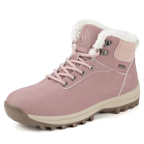 Mishansha Snow Boots for Women  Waterproof Winter Hiking Boots with Warm Fur Lining, Anti-Slip Sole, Insulated Outdoor Cold Weather Booties