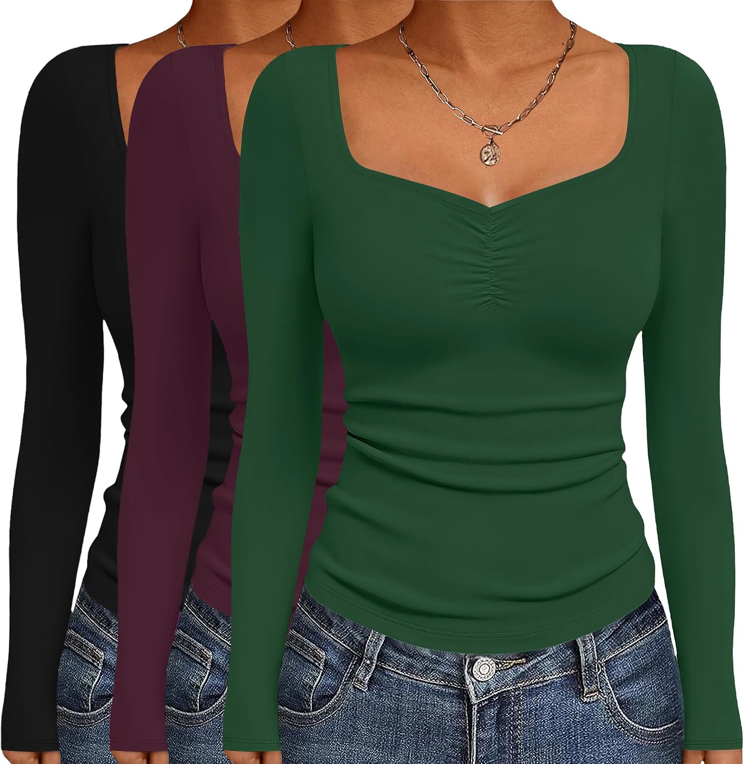 Ekouaer 3-Pack Long Sleeve Tops